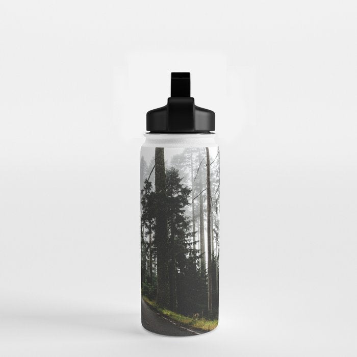 Foggy Forest Road - Pacific Northwest Travel Water Bottle Gallery Image 2