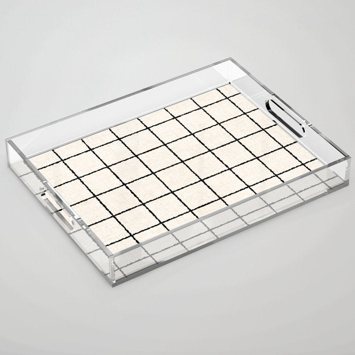 LINEN GRID Acrylic Tray Gallery Image 1