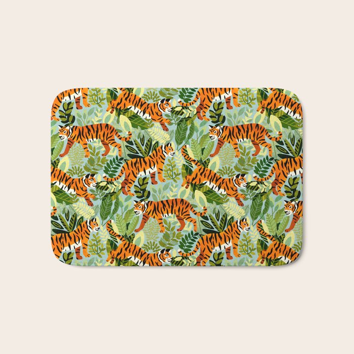 Bright Bengal Tiger Jungle Bath Mat Gallery Image 1