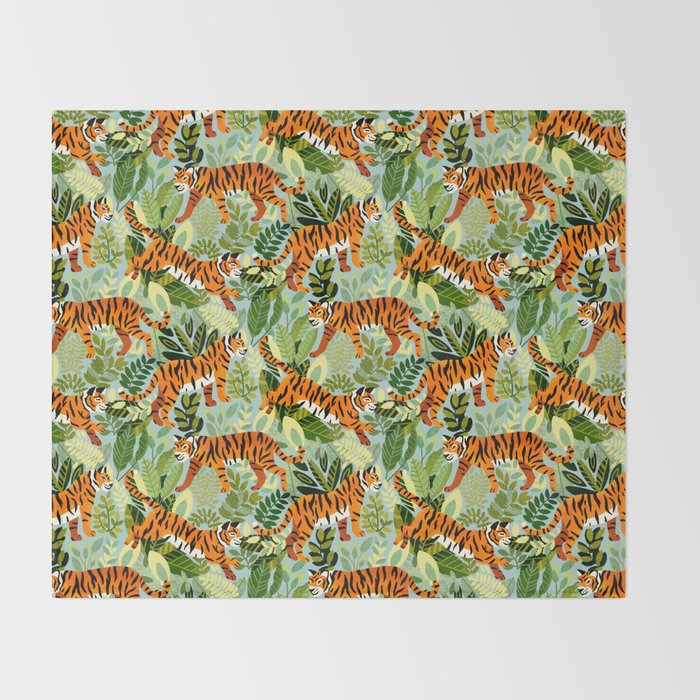 Bright Bengal Tiger Jungle Throw Blanket Gallery Image 2