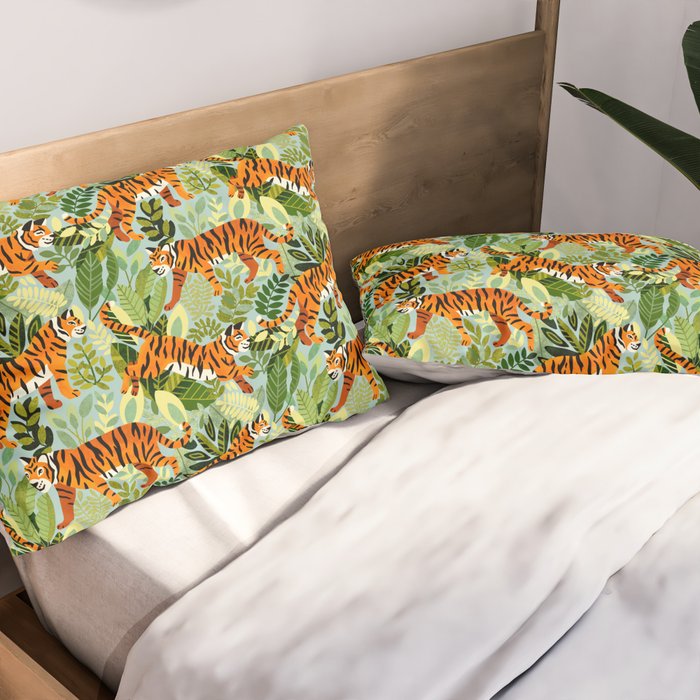 Bright Bengal Tiger Jungle Pillow Sham Gallery Image 2
