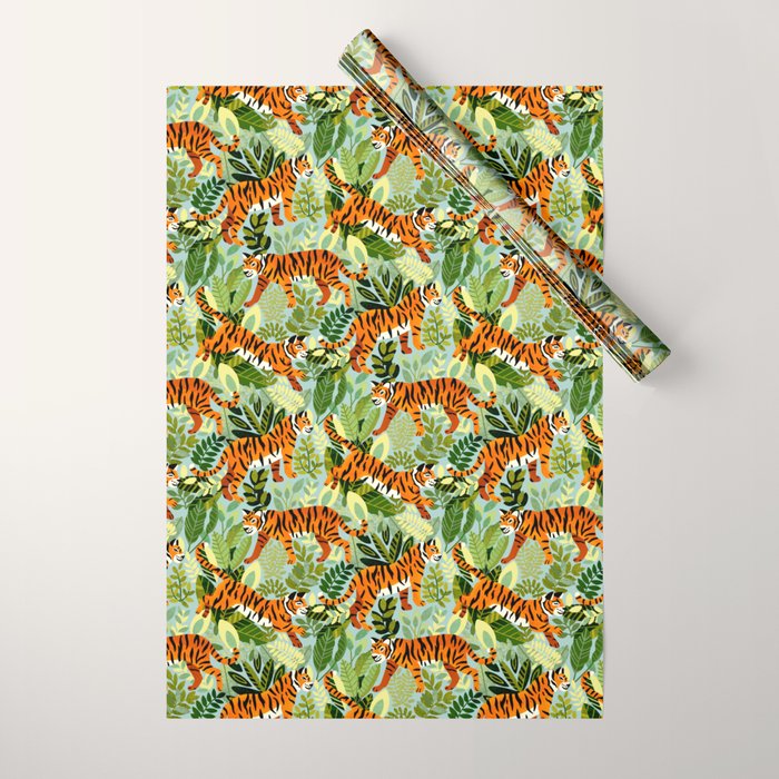 Bright Bengal Tiger Jungle Wrapping Paper Gallery Image 1