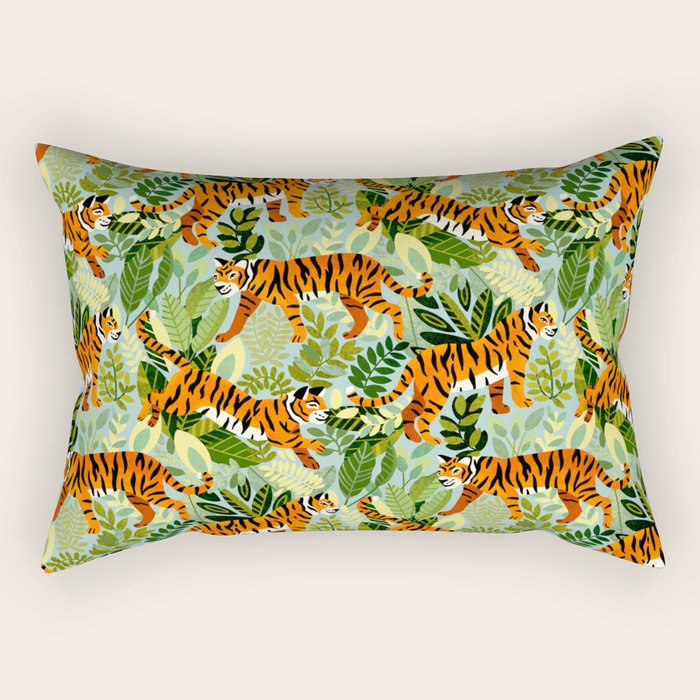 Bright Bengal Tiger Jungle Rectangular Pillow Gallery Image 1