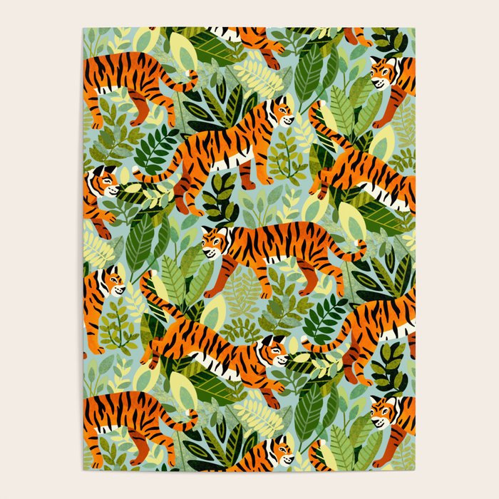 Bright Bengal Tiger Jungle Poster Gallery Image 4
