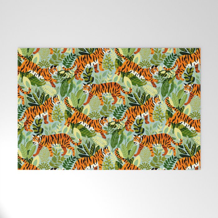 Bright Bengal Tiger Jungle Welcome Mat Gallery Image 1