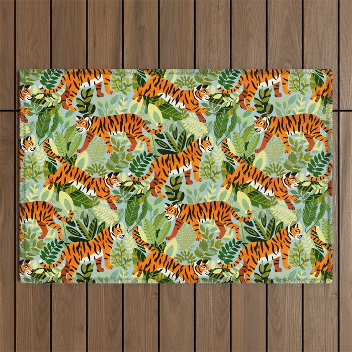 Bright Bengal Tiger Jungle Outdoor Rug Gallery Image 1
