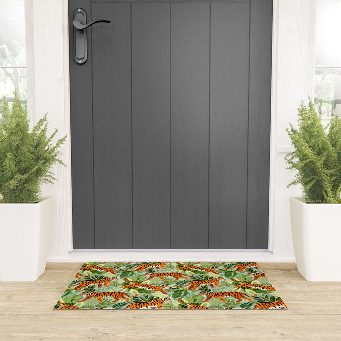 Bright Bengal Tiger Jungle Welcome Mat Gallery Image 3