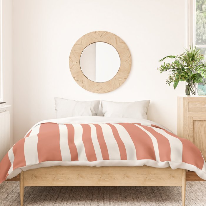 Classic Stripes XLVII - Brick Red Duvet Cover Gallery Image 3