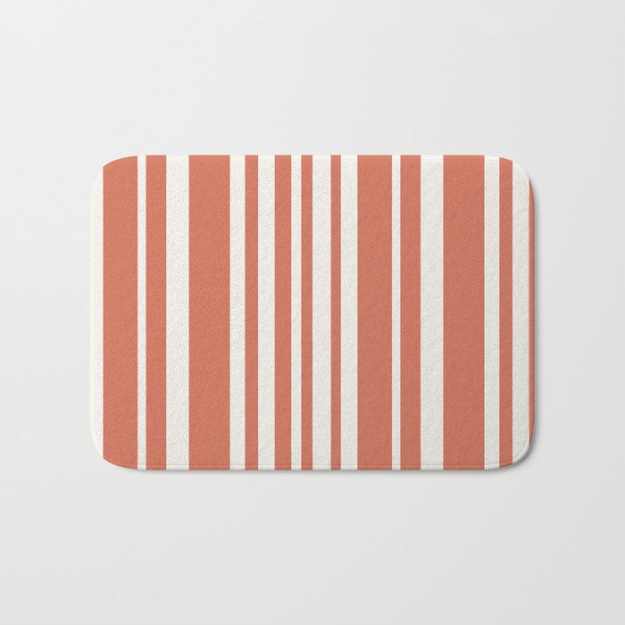 Classic Stripes XLVII - Brick Red Bath Mat Gallery Image 1