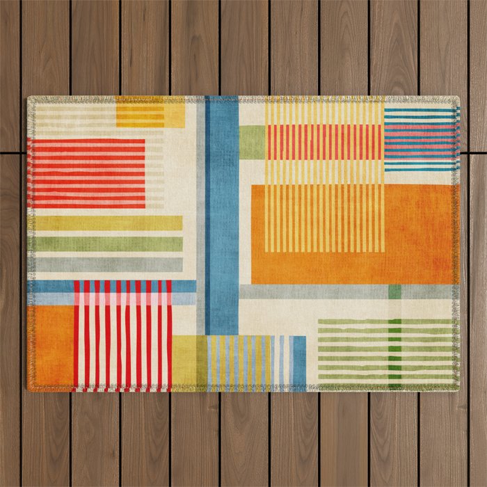 Colorful Geometric Modern Design Art I Outdoor Rug Gallery Image 1