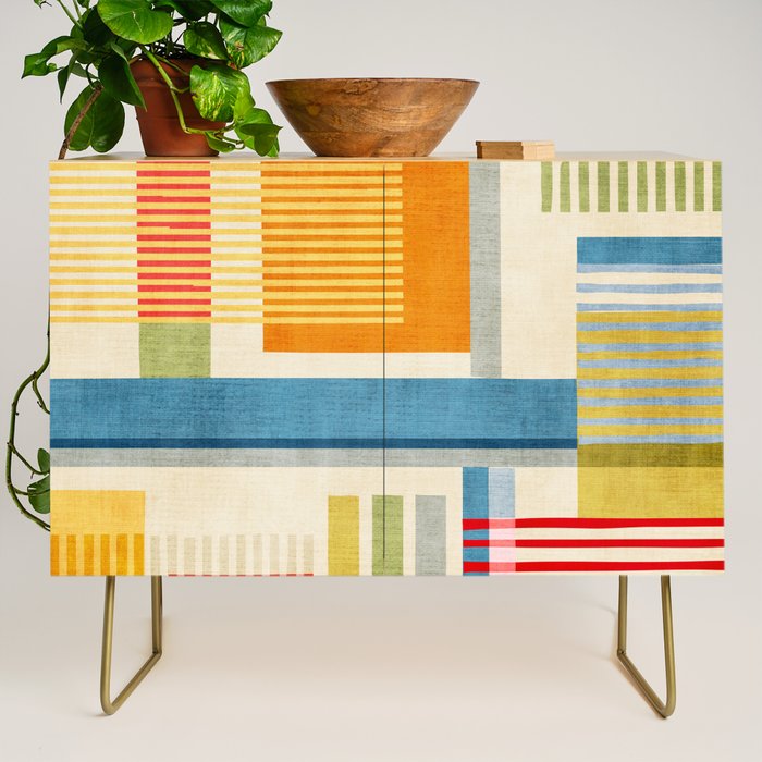 Colorful Geometric Modern Design Art I Credenza Gallery Image 1