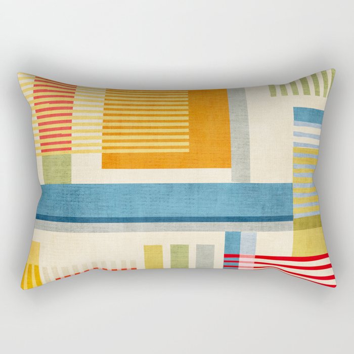 Colorful Geometric Modern Design Art I Rectangular Pillow Gallery Image 1