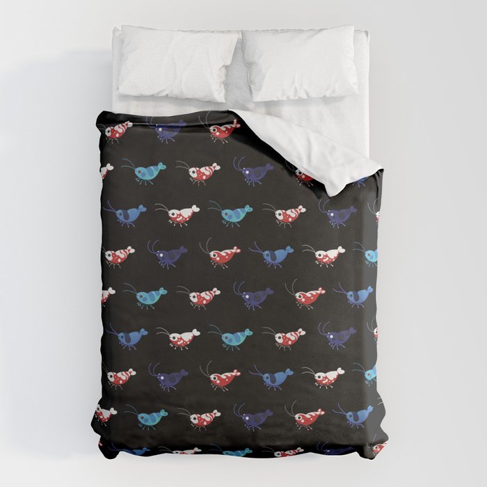 Red and blue shrimp Duvet Cover Gallery Image 1