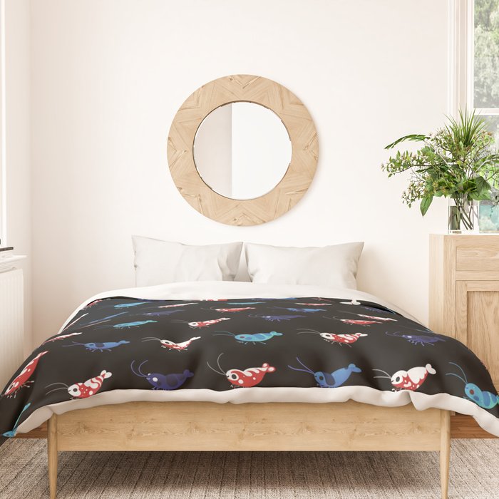 Red and blue shrimp Duvet Cover Gallery Image 3