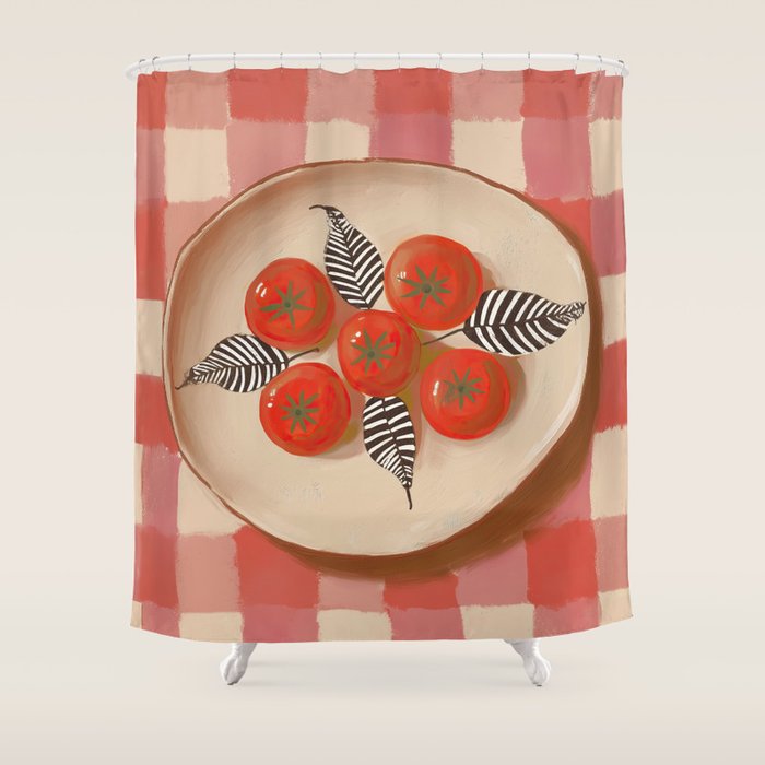 Tomato Picnic Shower Curtain Gallery Image 1
