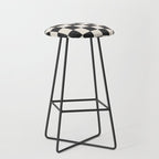 Black and White Wavy Checkered Pattern Stool Gallery Image 1