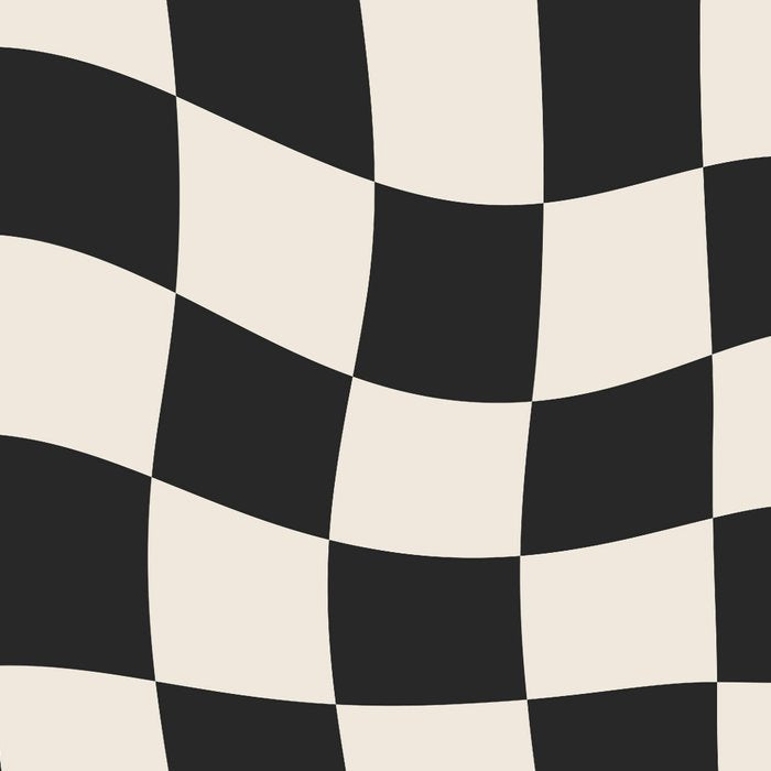Black and White Wavy Checkered Pattern Coffee Mug Gallery Image 2