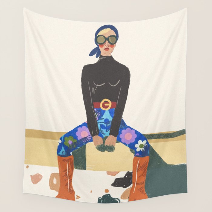 Retro Girl Wall Tapestry Gallery Image 4