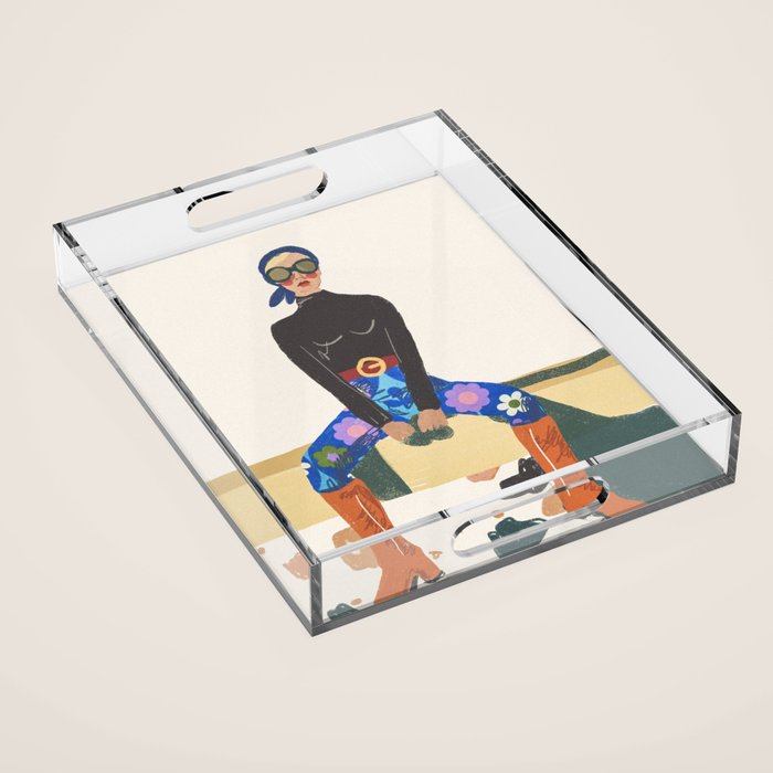 Retro Girl Acrylic Tray Gallery Image 1