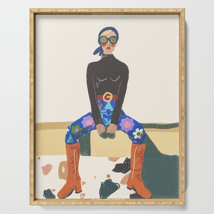 Retro Girl Serving Tray Gallery Image 1