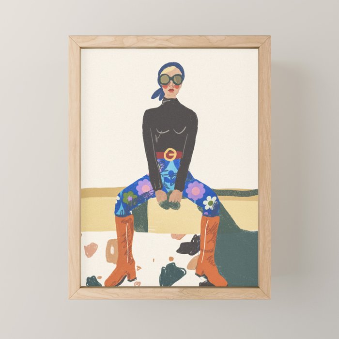 Retro Girl Mini Art Print Gallery Image 1
