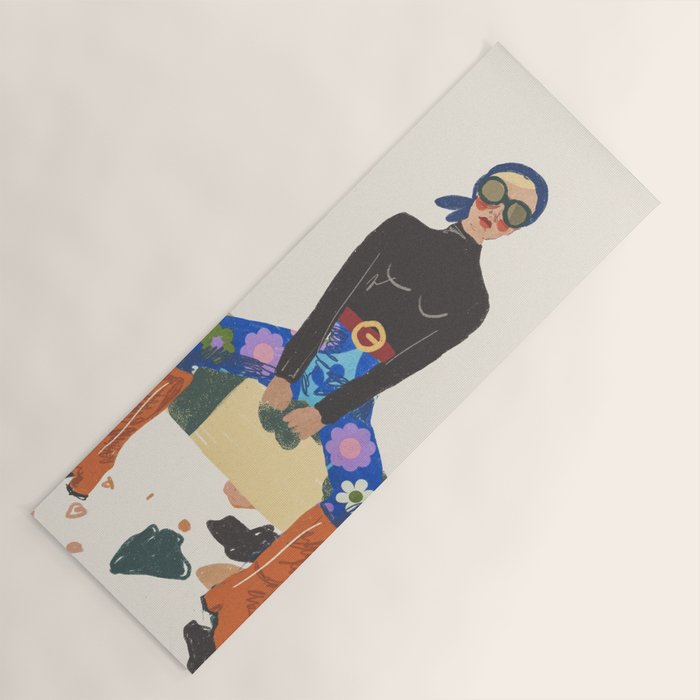 Retro Girl Yoga Mat Gallery Image 1