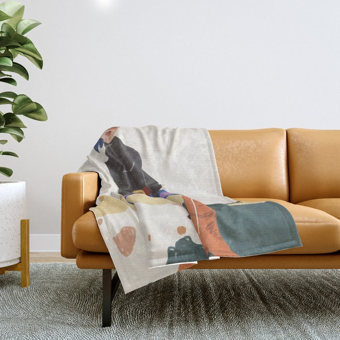 Retro Girl Throw Blanket Gallery Image 1