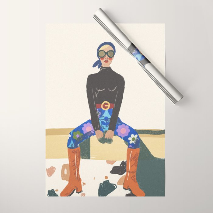 Retro Girl Wrapping Paper Gallery Image 1