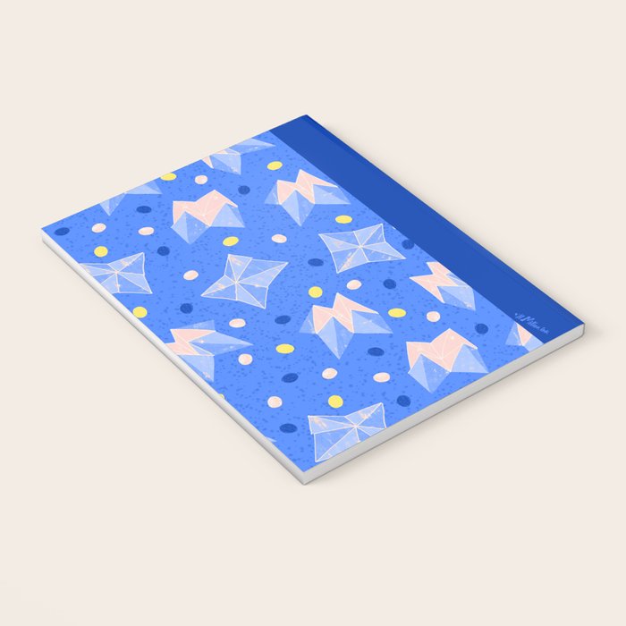 Origami Fortune Teller in Sky Blue & Peach Notebook Gallery Image 3