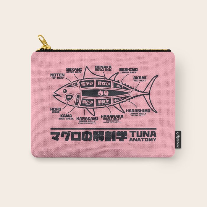 Tuna Anatomy Japanese Maguro Sushi - Coral Carry All Pouch Gallery Image 1