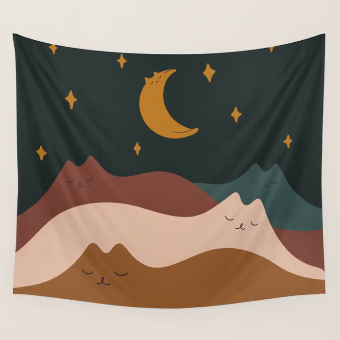 Cat Landscape 133 Wall Tapestry Gallery Image 4