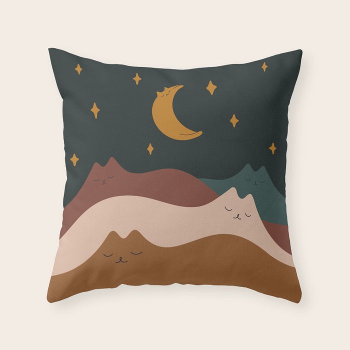 Cat Landscape 133 Throw Pillow Gallery Image 6