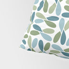 Retro Mid Century Modern Abstract Leaf Pattern Teal Blue Dill Green Pillow Sham Gallery Image 4