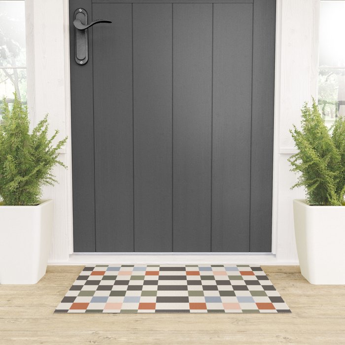 Fall Checkerboard Welcome Mat Gallery Image 3
