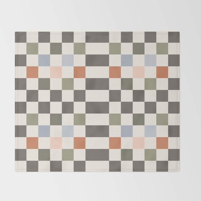 Fall Checkerboard Throw Blanket Gallery Image 2