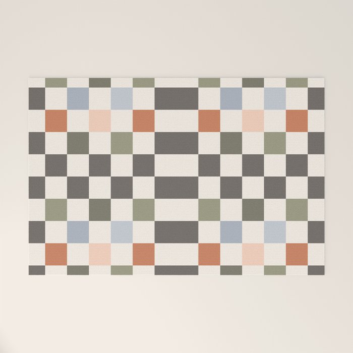Fall Checkerboard Welcome Mat Gallery Image 1