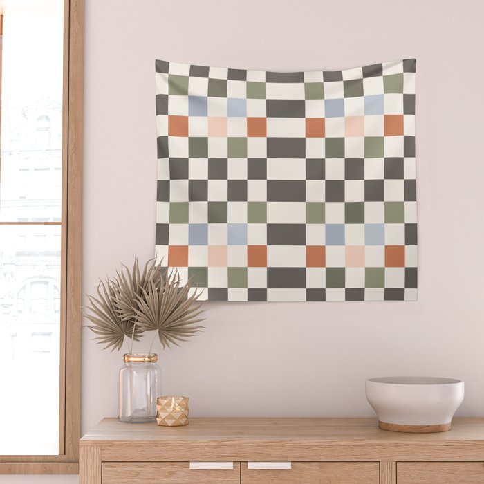 Fall Checkerboard Wall Tapestry Gallery Image 2