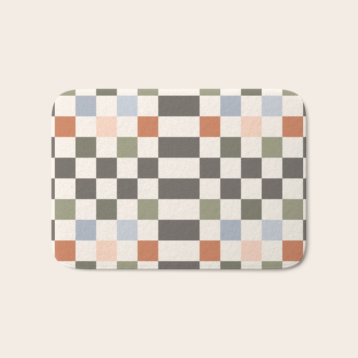 Fall Checkerboard Bath Mat Gallery Image 1