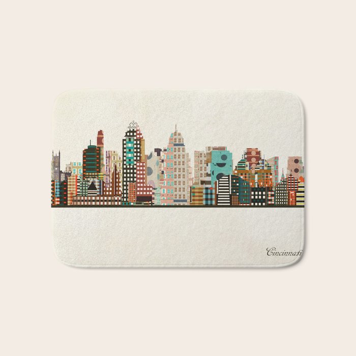 cincinnati ohio skyline Bath Mat Gallery Image 1