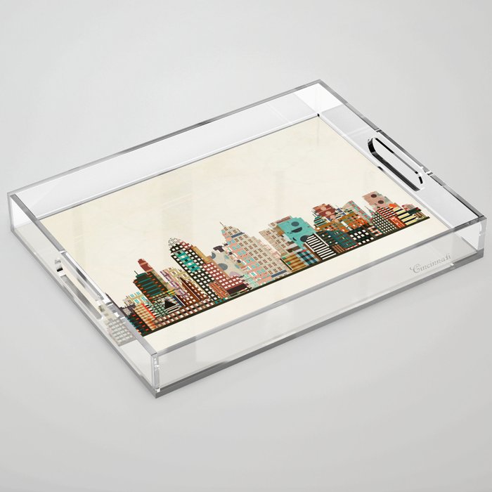 cincinnati ohio skyline Acrylic Tray Gallery Image 1