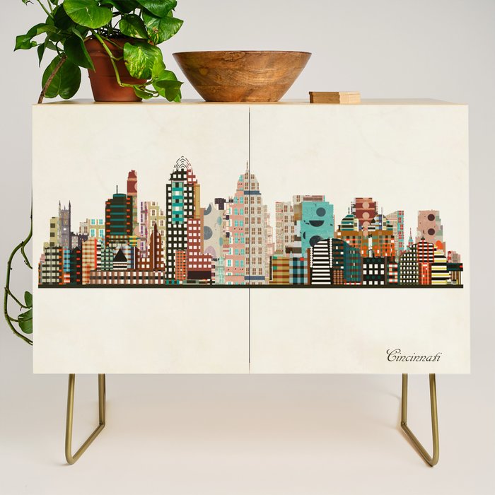 cincinnati ohio skyline Credenza Gallery Image 1