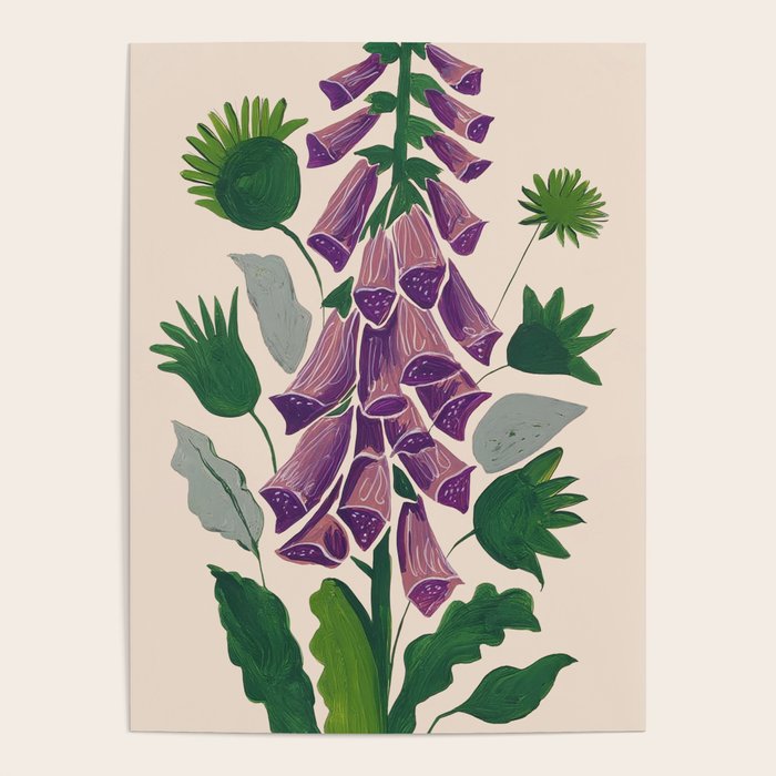 Contemporary Botanical Garden Foxglove in Bloom Poster Gallery Image 1