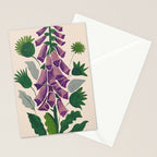 Contemporary Botanical Garden Foxglove in Bloom Stationery Card Gallery Image 2