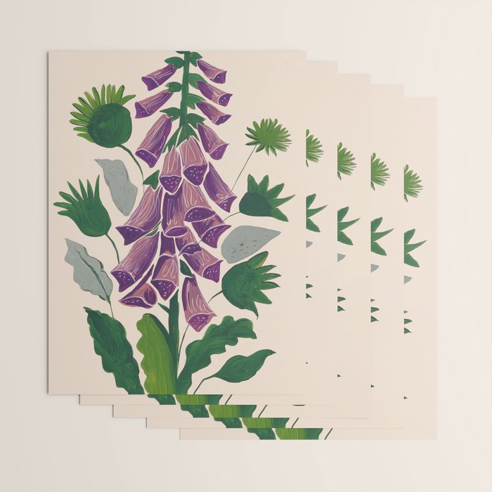 Contemporary Botanical Garden Foxglove in Bloom Wrapping Paper Gallery Image 3