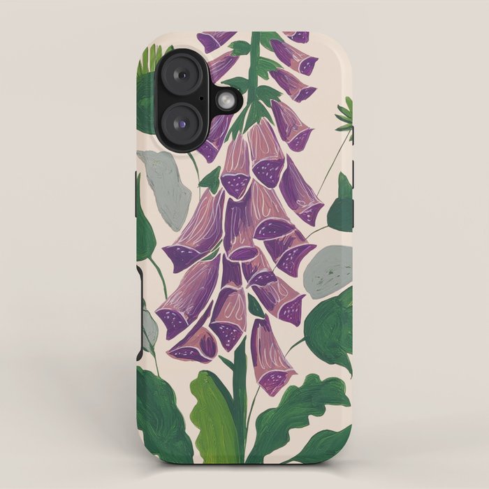 Contemporary Botanical Garden Foxglove in Bloom iPhone Case Gallery Image 1