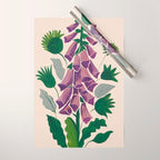 Contemporary Botanical Garden Foxglove in Bloom Wrapping Paper Gallery Image 1