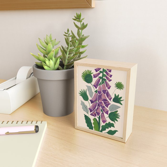 Contemporary Botanical Garden Foxglove in Bloom Mini Art Print Gallery Image 2