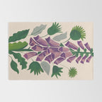 Contemporary Botanical Garden Foxglove in Bloom Rug Gallery Image 2