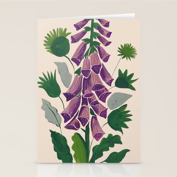 Contemporary Botanical Garden Foxglove in Bloom Stationery Card Gallery Image 1