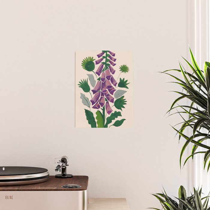 Contemporary Botanical Garden Foxglove in Bloom Poster Gallery Image 2